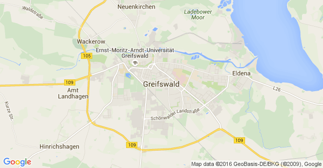Karte Gützkow bei Greifswald