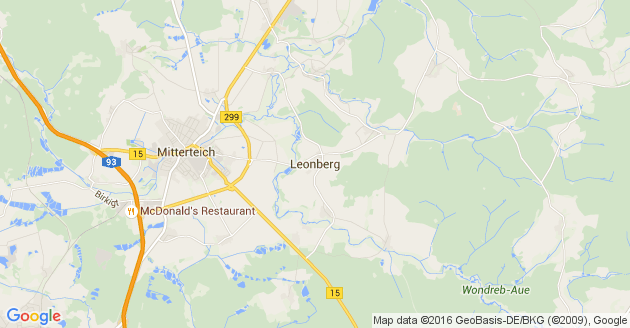 Karte Leonberg in der Oberpfalz