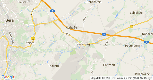Karte Rückersdorf bei Gera