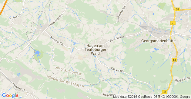 Karte Hagen am Teutoburger Wald