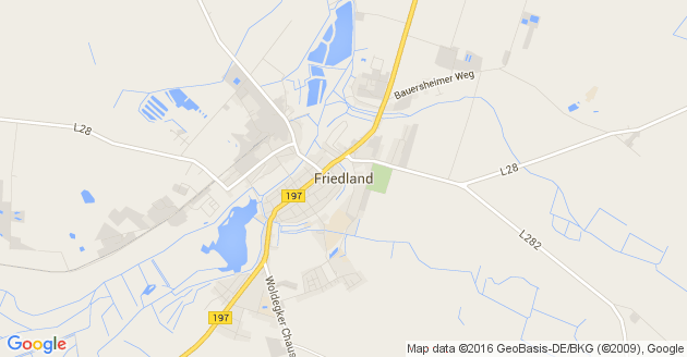 Karte Friedland in Mecklenburg