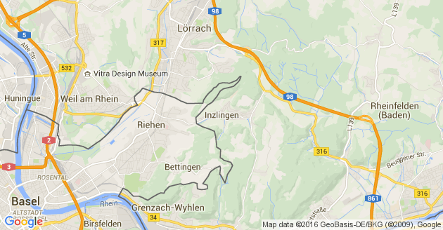 Karte Inzlingen