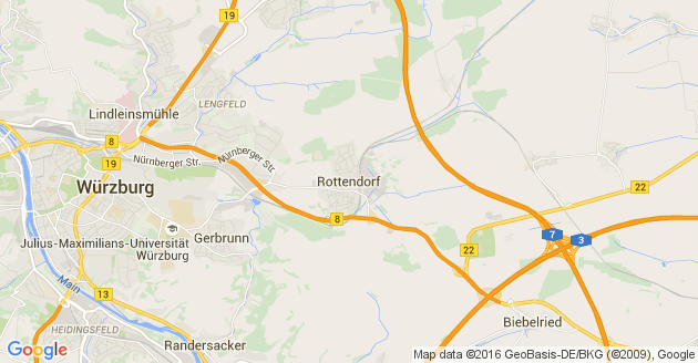 Karte Rottendorf in Unterfranken