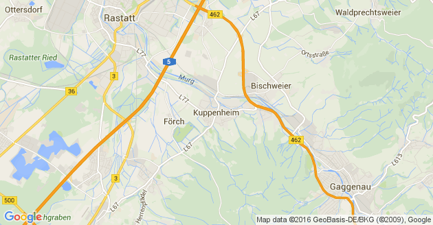 Karte Kuppenheim