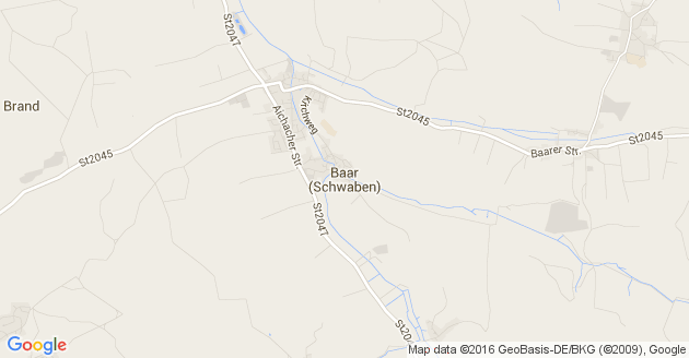 Karte Baar in Schwaben