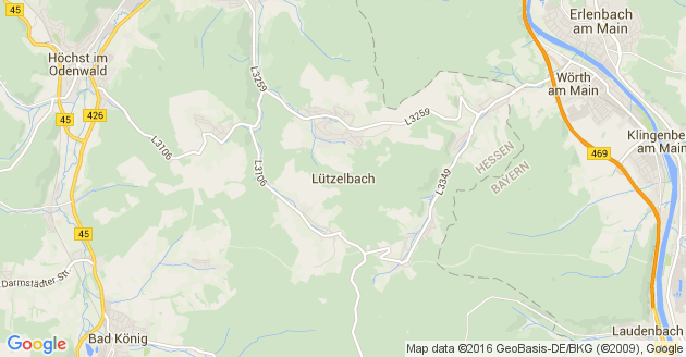 Karte Lützelbach im Odenwald