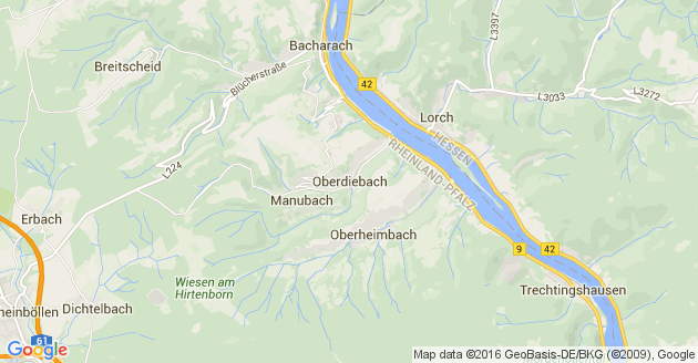 Karte Oberdiebach