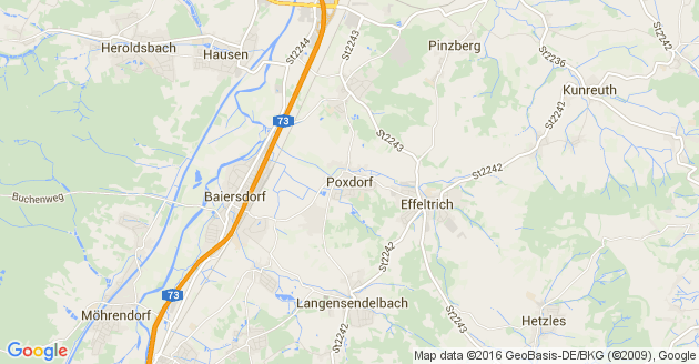 Karte Poxdorf in Oberfranken