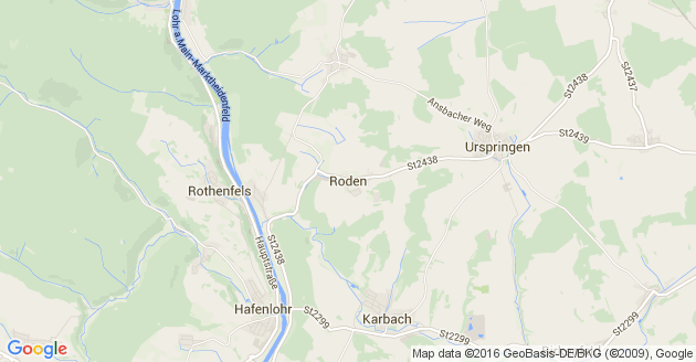 Karte Roden in Unterfranken
