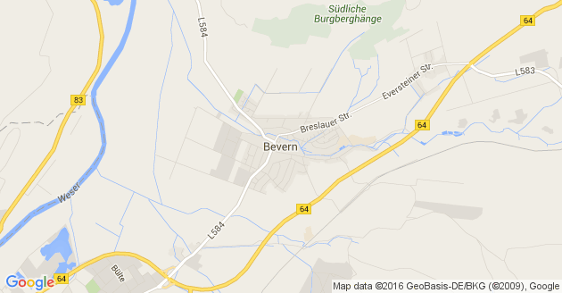 Karte Bevern Kreis Holzminden