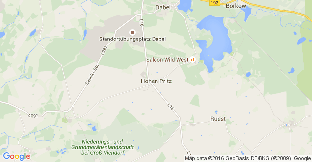 Karte Hohen Pritz