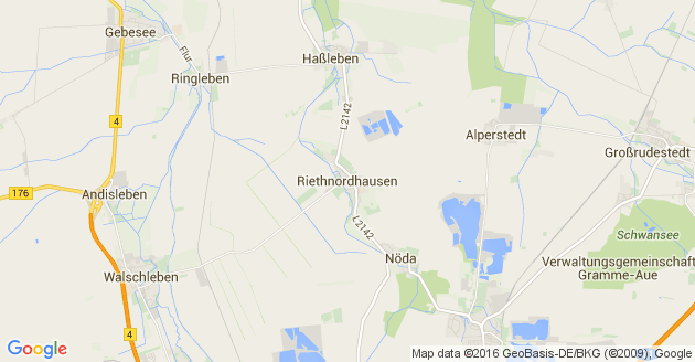 Karte Riethnordhausen in Thüringen