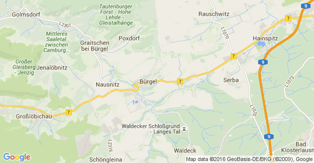 Karte Mertendorf bei Eisenberg in Thüringen