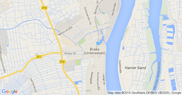 Karte Brake an der Unterweser