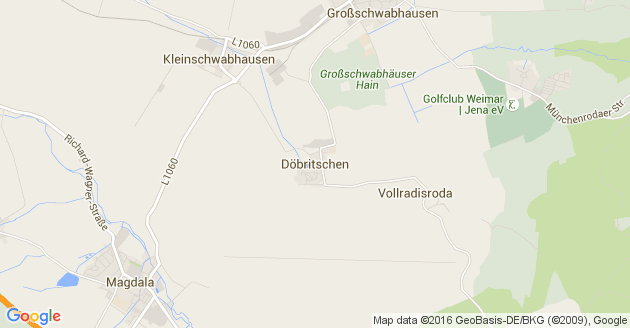 Karte Döbritschen bei Weimar in Thüringen