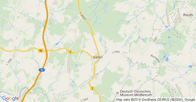 Karte Gefell bei Schleiz