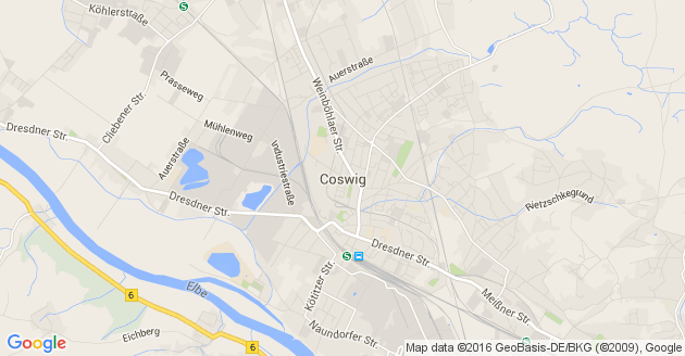 Karte Coswig bei Dresden     