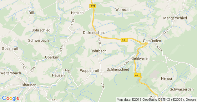 Karte Rohrbach im Hunsrück
