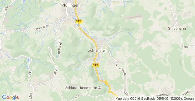 Karte Lichtenstein in Württemberg