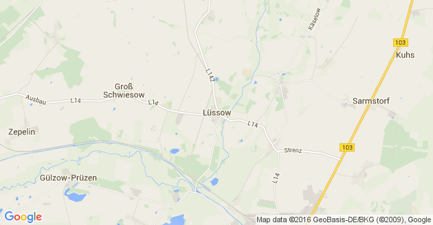 Karte Lüssow bei Güstrow