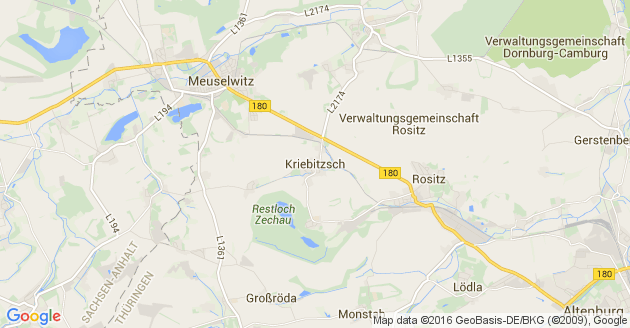Karte Kriebitzsch