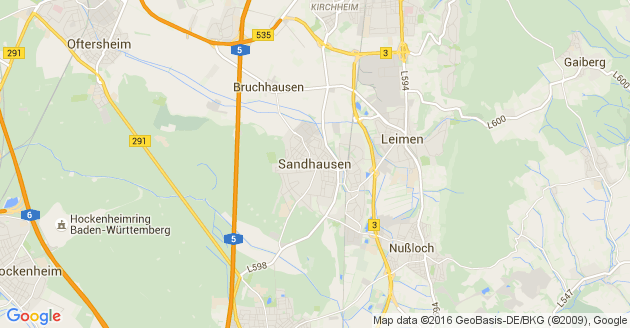 Karte Sandhausen in Baden