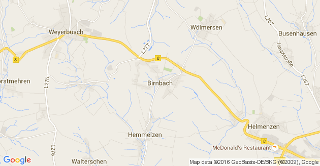 Karte Birnbach im Westerwald