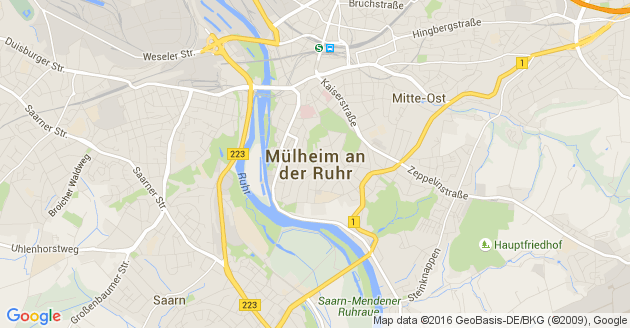 Karte Mülheim an der Ruhr    