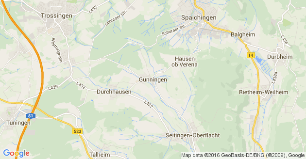 Karte Gunningen