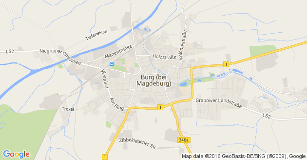 Karte Burg bei Magdeburg