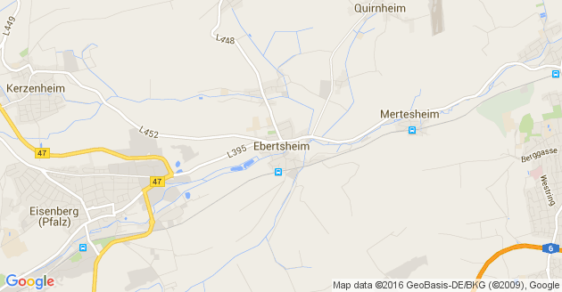 Karte Ebertsheim in der Pfalz