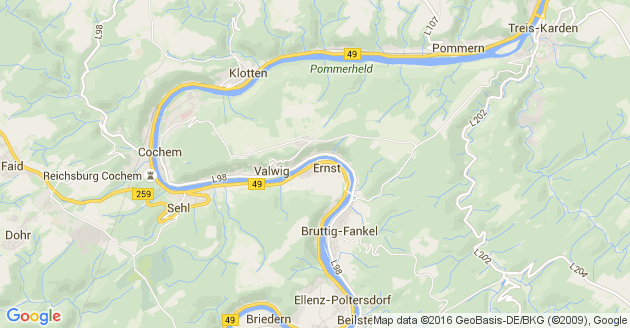 Karte Pommern an der Mosel