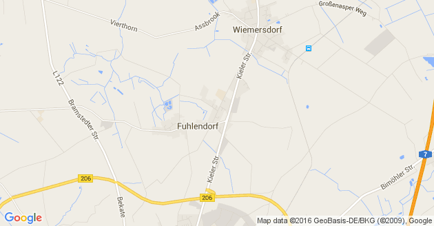 Karte Fuhlendorf bei Wiemersdorf