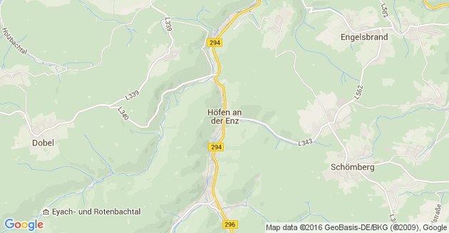 Karte Höfen an der Enz