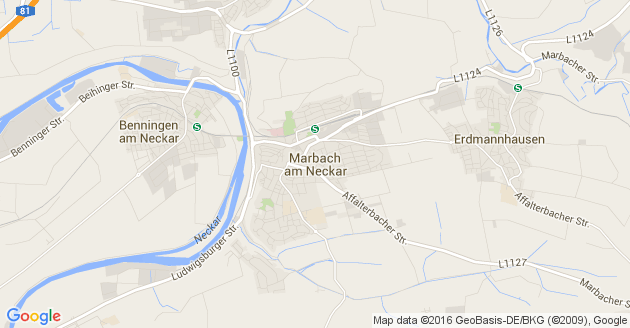Karte Marbach am Neckar