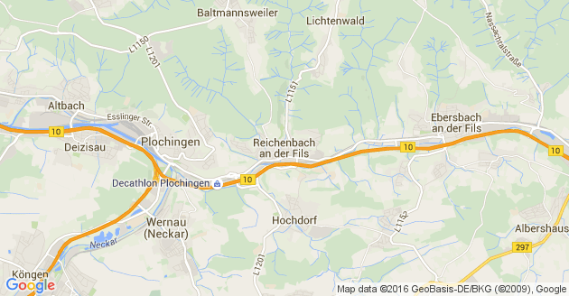 Karte Reichenbach an der Fils