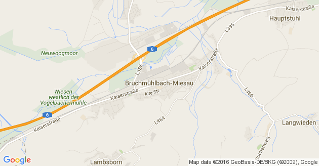 Karte Bruchmühlbach Miesau