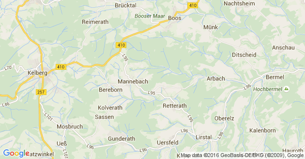 Karte Mannebach in der Eifel