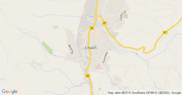 Karte Erbach im Odenwald