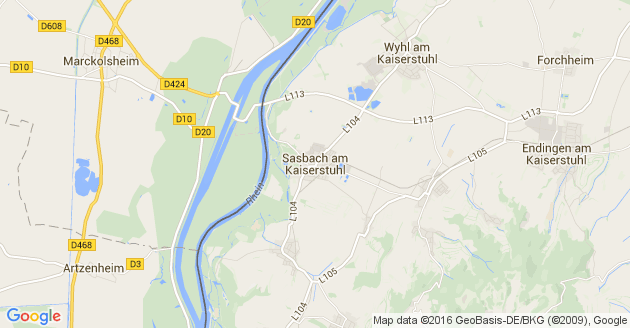 Karte Sasbach am Kaiserstuhl