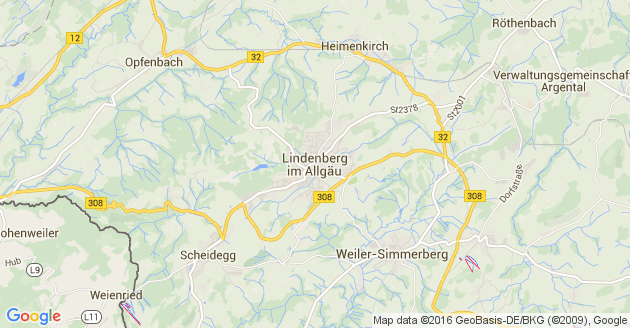 Karte Lindenberg im Allgäu