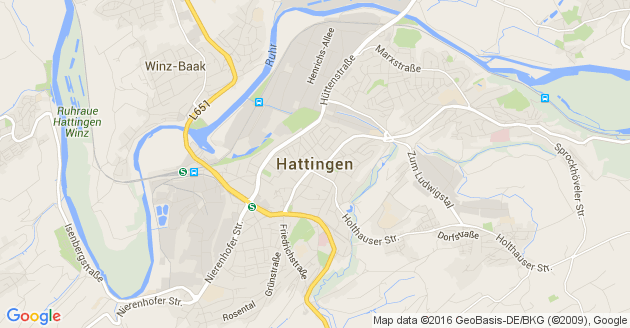 Karte Hattingen an der Ruhr  