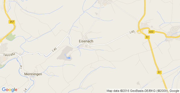 Karte Eisenach bei Trier