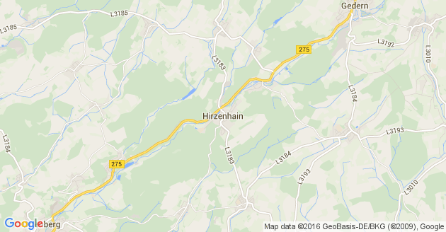 Karte Hirzenhain im Wetteraukreis