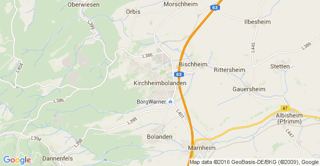 Karte Ilbesheim bei Kirchheimbolanden