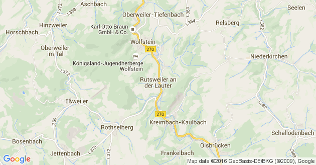 Karte Rutsweiler an der Lauter