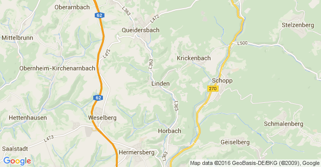 Karte Linden in der Pfalz