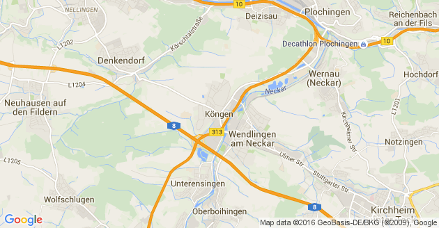Karte Köngen