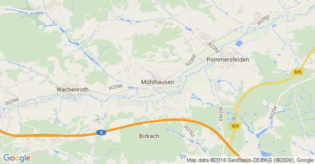 Karte Mühlhausen in Mittelfranken