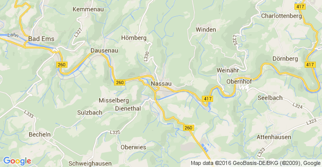 Karte Nassau an der Lahn